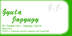 gyula jagyugy business card